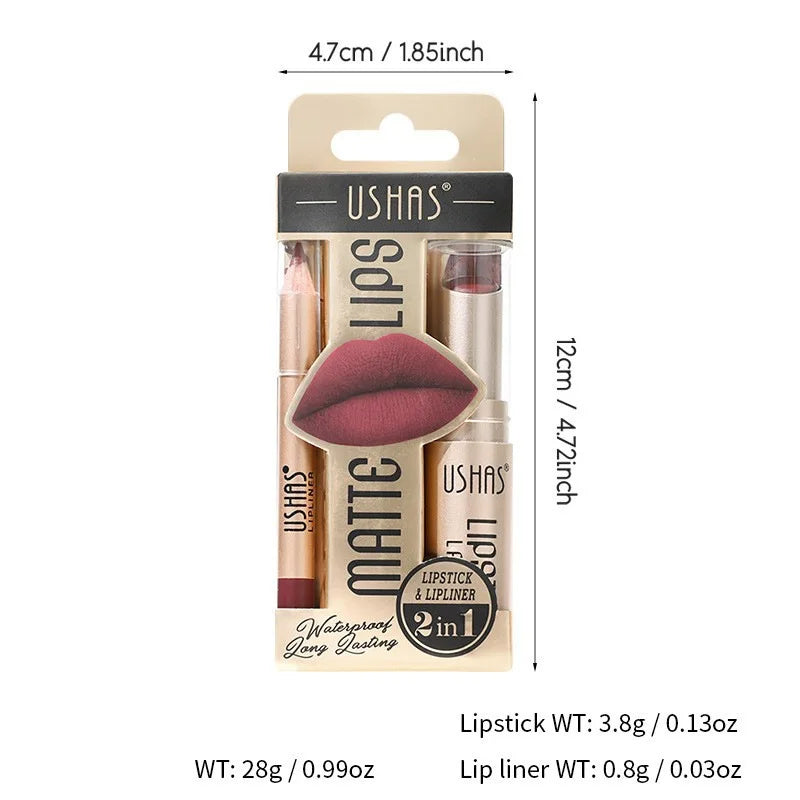 Pack lipstick + lip liner mat