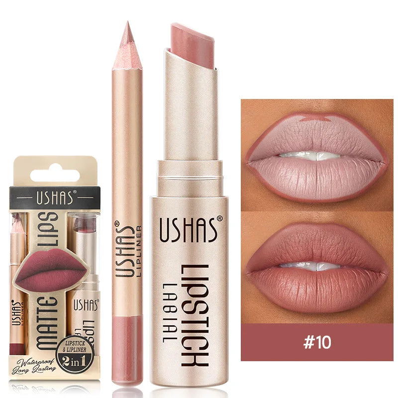 Pack lipstick + lip liner mat