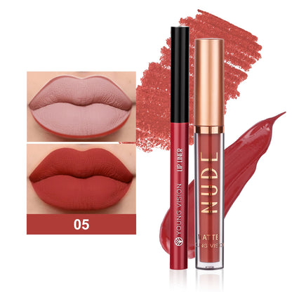 Pack lipstick liquide + lip liner mat