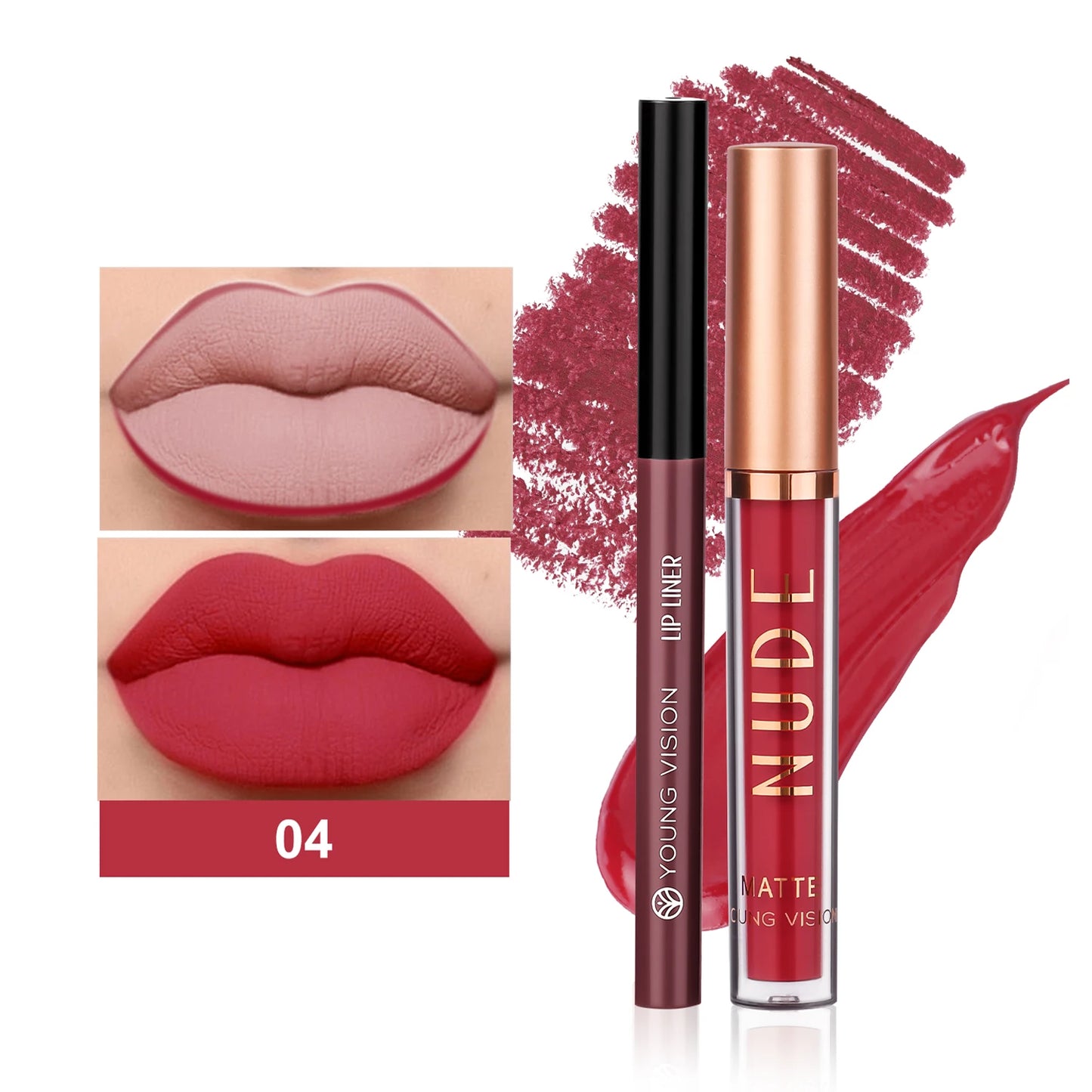 Pack lipstick liquide + lip liner mat