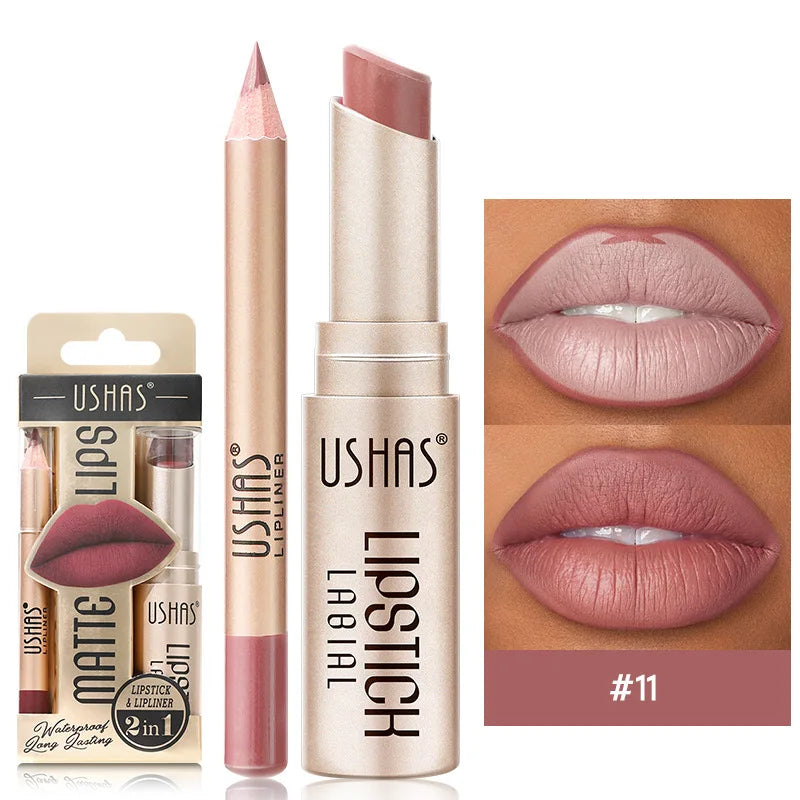 Pack lipstick + lip liner mat