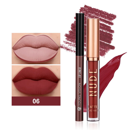 Pack lipstick liquide + lip liner mat