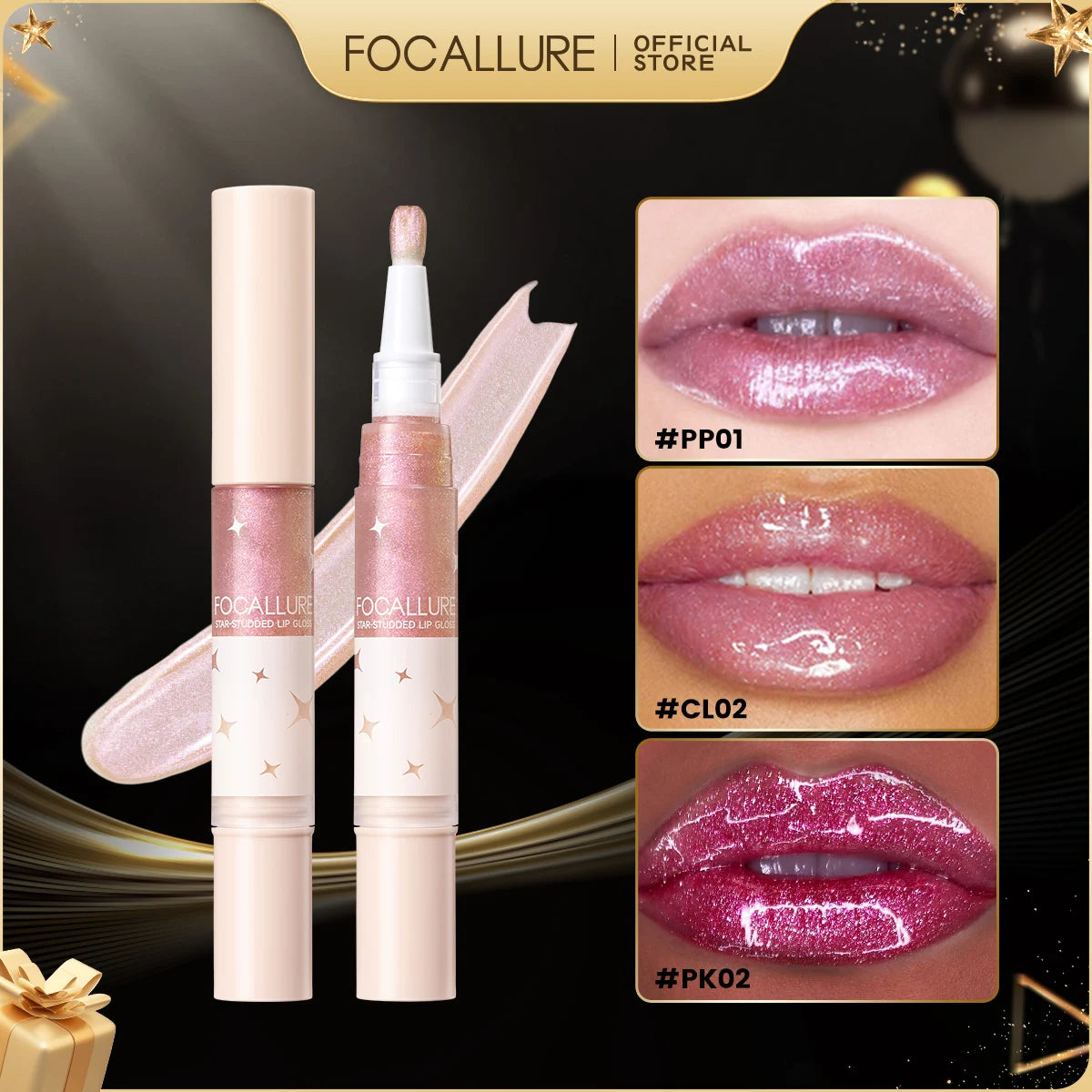 Gloss pailleté avec applicateur