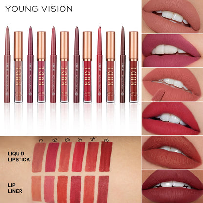 Pack lipstick liquide + lip liner mat