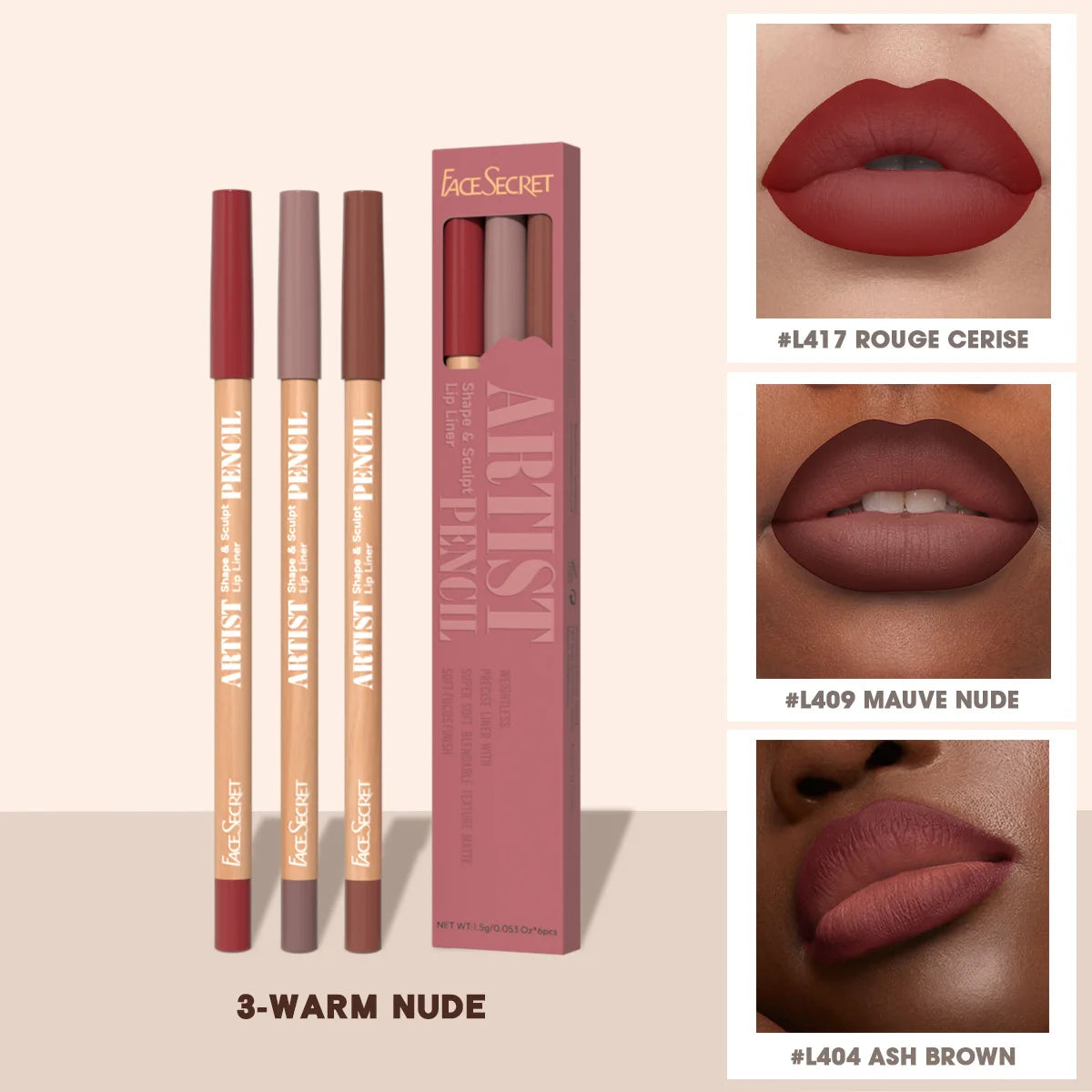 Pack 3 lip liner