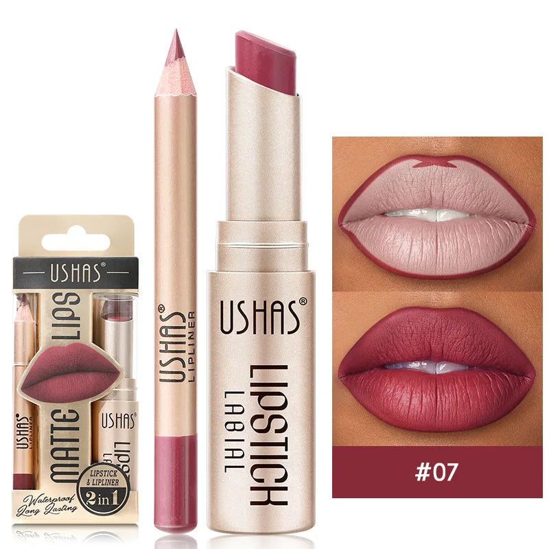 Pack lipstick + lip liner mat